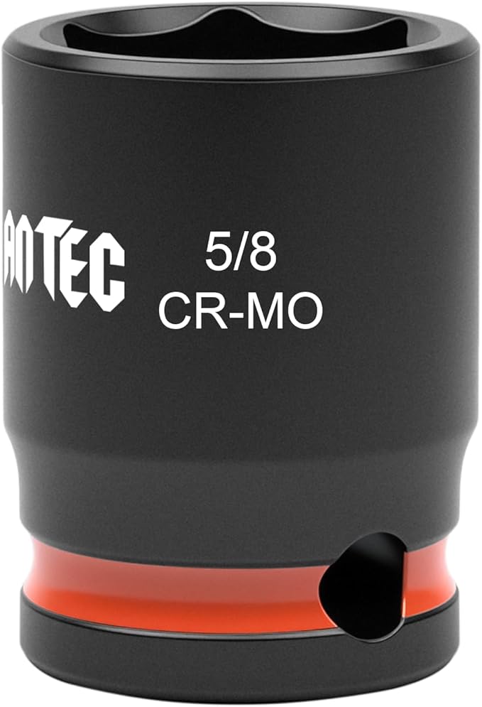 6-Point Shallow Impact Socket, 3/8-Inch Drive 5/8 Inch Socket, Cr-Mo,Automotive, Truck Maintenance, Heavy Equipment Repair