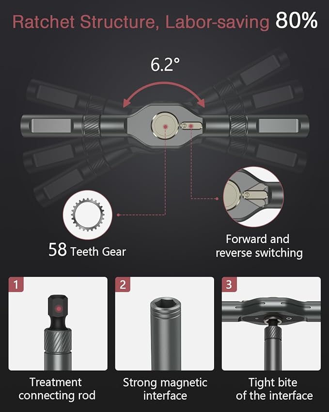 LOFICOPER 42 in 1 Ratchet Screwdriver Set, Magnetic Screwdriver Kit, DIY Ratchet Screwdriver Kit with Detachable Handle, Portable Repair Tool Kit for Household Electronics Bike, Idea for Christmas