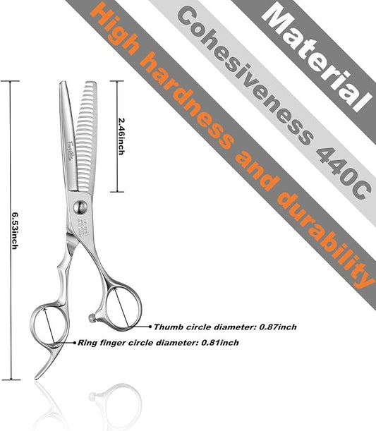 High-end Professional Hair Cut Thinning Scissors Hair Cutting Teeth Shears Barber Hairdressing Texturizing Scissor Extremely Very Sharp 6 Inch Dynamic Steel Alloy For Men Women Salon & Home