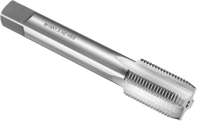 uxcell Hand Plug Tap M19 x 1.5 H2 Metric Thread Plug Style Taps Straight Flute Screw Tapping Threading Tool High Speed Steel HSS6542
