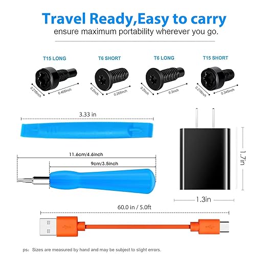 Fast Wall Charger Charging Cable Cord Orange & Replacement Ring Doorbell Screwdriver Blue Screw Kit Fit for Fits All Ring Video Doorbell Models