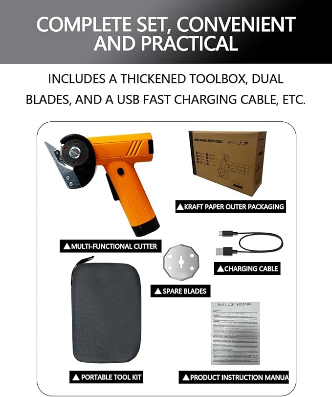 Cordless Scissors Electric Cutter: 4.2V Rechargeable LED Display Cardboard Cutting with 2 Blades LED Light Easy and Safe Cutting - Office Tailors Handmade Crafts and Warehouse (Yellow)