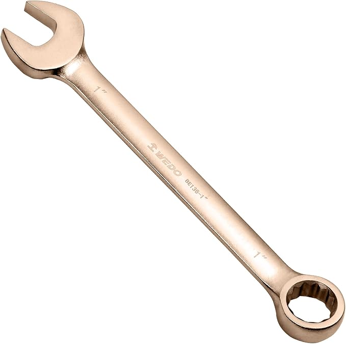 WEDO 1-3/16" Non-Sparking Combination Wrench, Spark-free Safety Combination Spanner, Beryllium Copper,Non-magnetic, Length 320mm,Die-Forgedd, DIN 3113, BAM & FM Certificate
