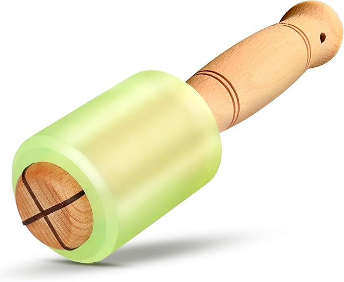 Wood Carving Mallet 12 oz - Non-Slip Woodworking Hammer for Chisels, Gouges & Carving Tools, Light Green Urethane Head