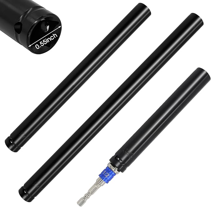 3 Pcs 9/16"(14mm) Power Nut Driver 6'' 8'' & 12'' Length, Nut Runner Hollow Socket with 3 Pcs 1/4" Hex Shank and 360째 Rotatable 1/4" Hex Shank, Fit Long Bolts and Ductwork