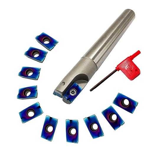KinRite 12pcs APMT1604PDER Carbide Milling Inserts with End Mill Tool Holders Boring Bar 400R C20-20-150 Semi-Finishing Stainless Steel Hard Steel (3/4" Milling Tool Holder + APMT1604 Inserts)