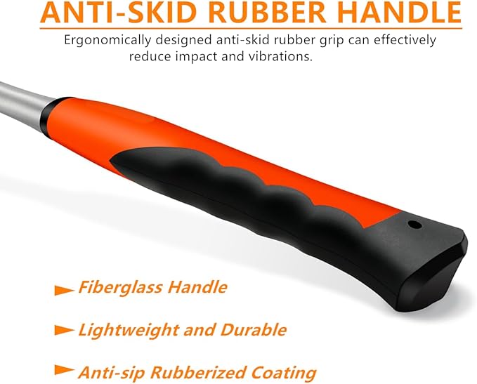 Welding/Chipping Hammer,28 oz Slag Removal Tool with Forged Steel Construction & Shock Reduction Handle,Rock Pick,Forged Brick Hammer,
