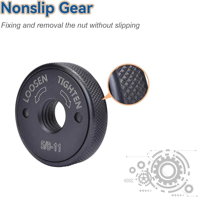 5/8"-11 Thread Angle Grinder Flange Nut, Tool Free Quick Release Lock Nut for for 4쩍" 5" 7" 9" Angle Grinder