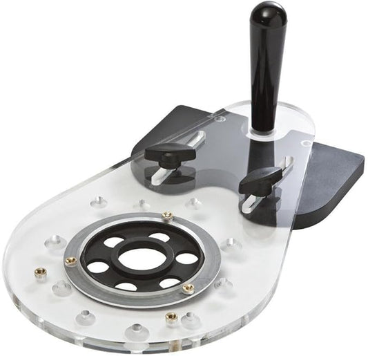 Universal Router Base Plate with Edge Guide – Durable Router Base Plate for Dados, Grooves & Inlays – Clear Acrylic Woodworking Accessories to Add Stability, Edge-Routing Versatility & Compatibility