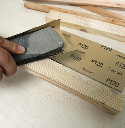 30Pcs 9 x 3.6 Inchs 120 Grit Wet and Dry Handmade Universal Sanding Sheets, Suitable for Woodworking Furniture/Automobiles/Metal/Lacquer Polishing Sandpaper