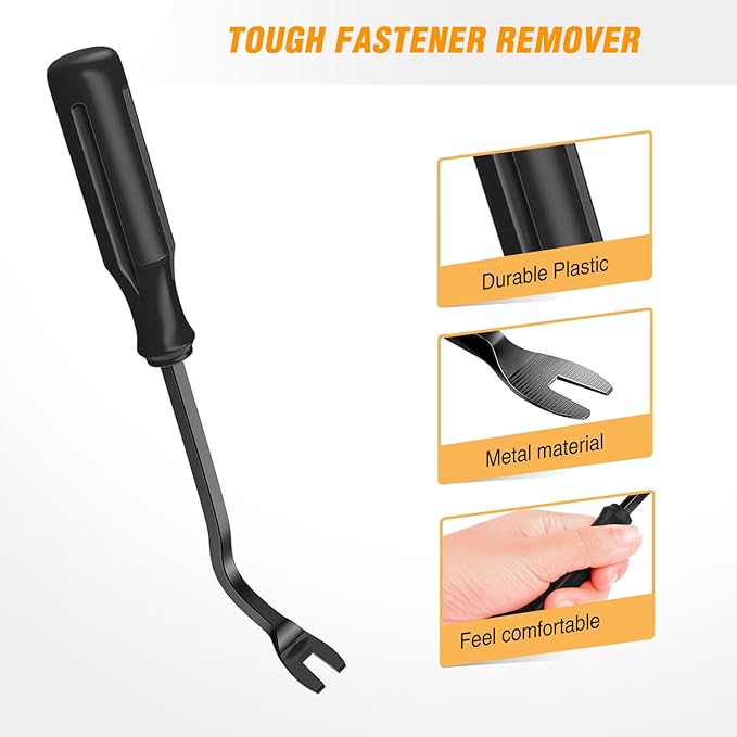 GOOACC 6PCS Auto Trim Removal Tool Kit No-Scratch Tool Kit for Car Audio Dash Window Molding Fastener Remover Tool Kit-Black