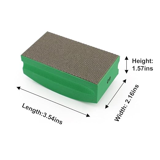Diamond Hand Polishing Pads Foam Back for Glass Granite Marble Concrete Stone Sanding and Polishing (60 Grit)