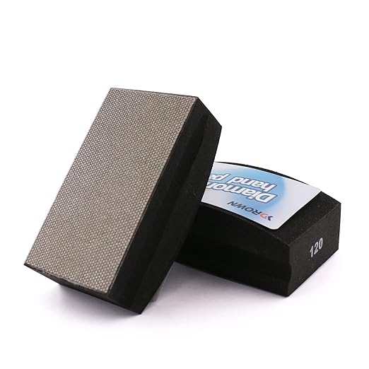 Diamond Hand Polishing Pads Foam Back for Glass Granite Marble Concrete Stone Sanding and Polishing (120 Grit)
