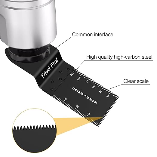 100PCS Oscillating Saw Blades, Professional Universal Titanium Multitool Blades for Wood Plastics Metal, Quick Release Multi Tool Blades Kits Fit Dewalt Ryobi Milwaukee Rockwell Fein