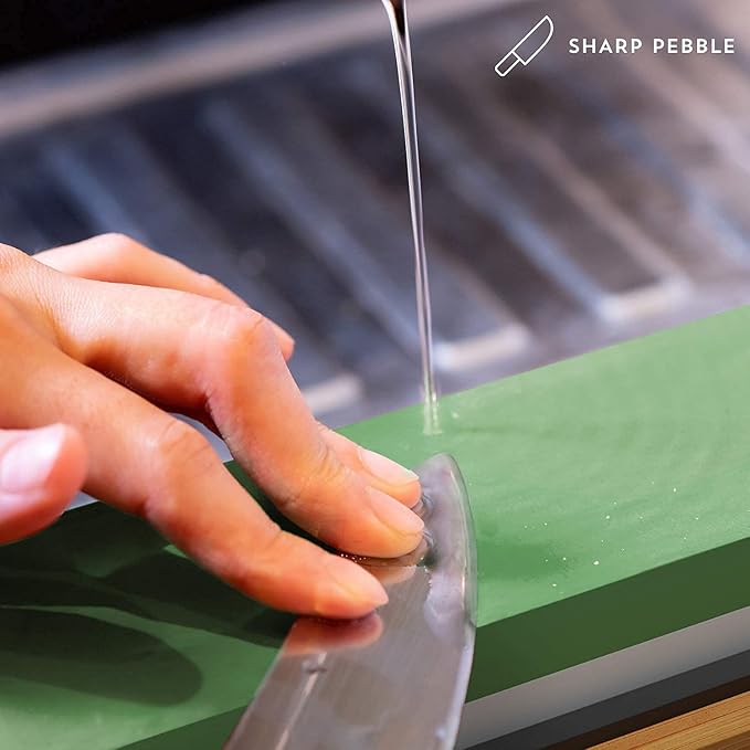 Sharp Pebble Knife Sharpening Stones Kit with 400/1000 and 3000/8000 Grit with Flattening Stone