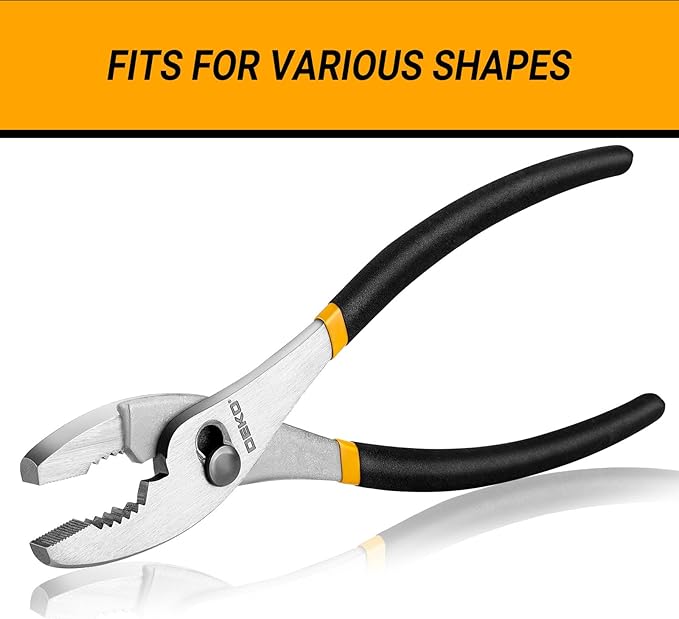 DEKOPRO 10 inch Slip Joint Pliers, Plier with Rubber Grip Handle, High Carbon Steel Plier Tools - Rust Resistant Finish