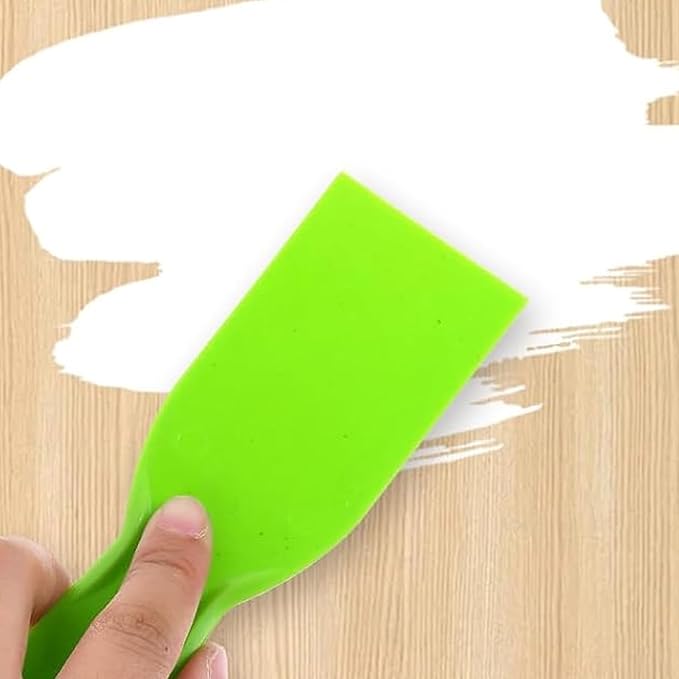 10 reusable plastic putty knives are flexible paint scraper tools used for decals, wallpapers, baking, wall and car putty, splashing, repairing, and painting(green)