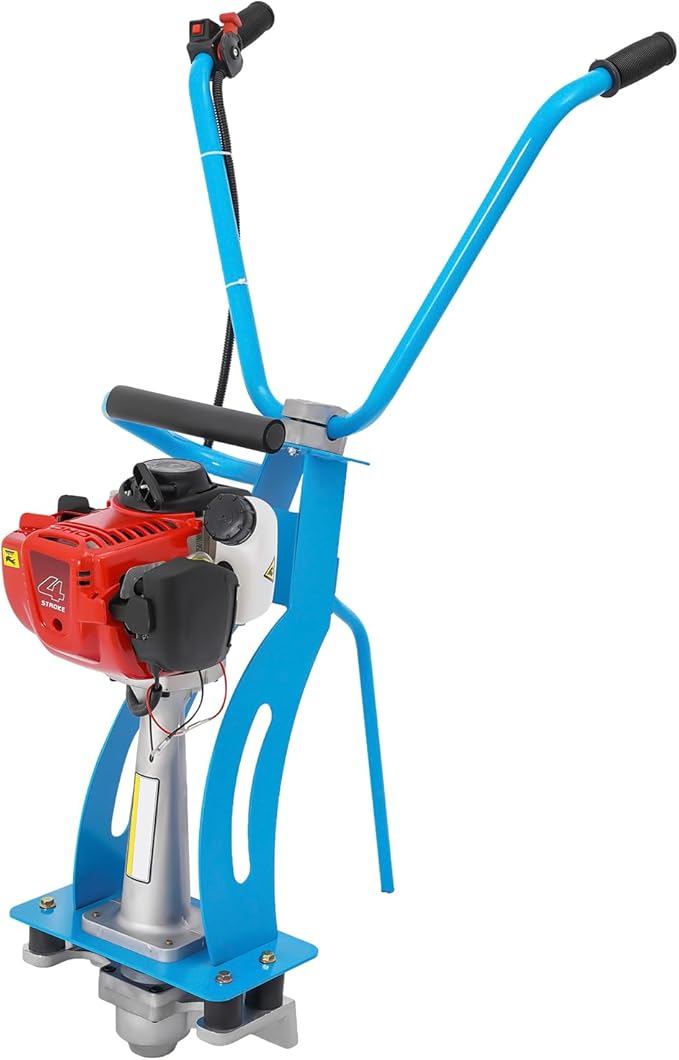 Concrete Wet Screed Engine, 4-Stroke 1.2HP 35.8CC Gas Power Concrete Surface Leveling Screed Machine Thick Steel Frame Concrete Screed Vibrating Finishing Tool Without Leveling Board