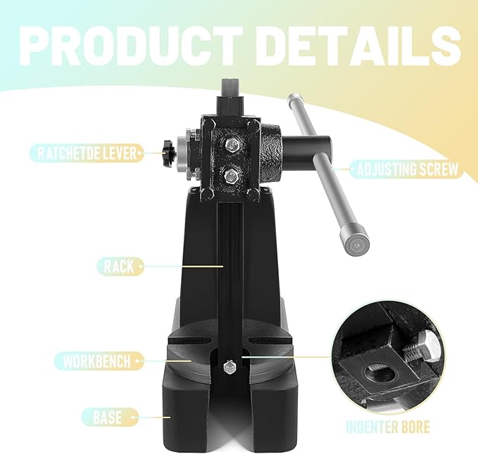 2 Ton Manual Arbor Press, Cast Iron Material Desktop Arbor Press, 8.5" Maximum Height, for Stamping, Bending, Stretching, Formin