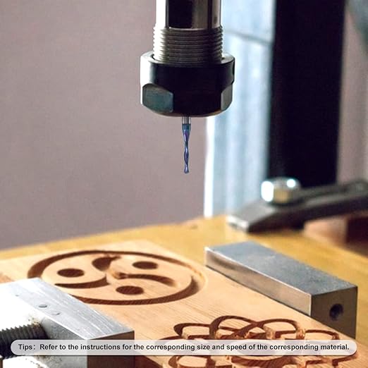 Up Cut Ball Nose Router Bit for CNC, 1/8 inch Cutting Diameter and 1 inch Cutting Length 1/4 inch Shank with NACO Coated Carbide End Mill for Wood Side Milling End Milling, Finish Machining