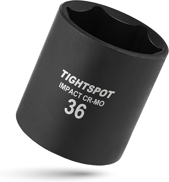 1/2 Inch Drive - 36mm Shallow Impact Socket, Heat-Treated CRMO Steel