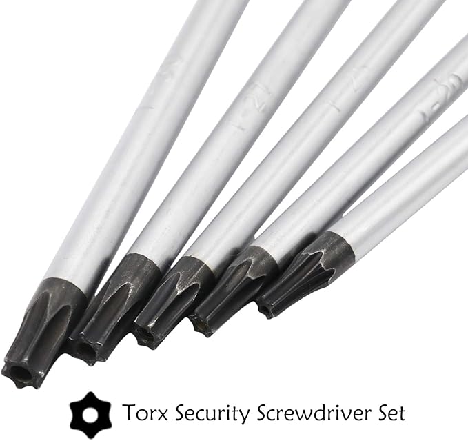 AKTOO T15 T20 T25 T27 T30 Torx Screwdriver Set, 6inch Magnetic Torx Driver Star Bit Screwdrivers for Computer Repairing, Automobile Tools and Home Appliances,5-Piece