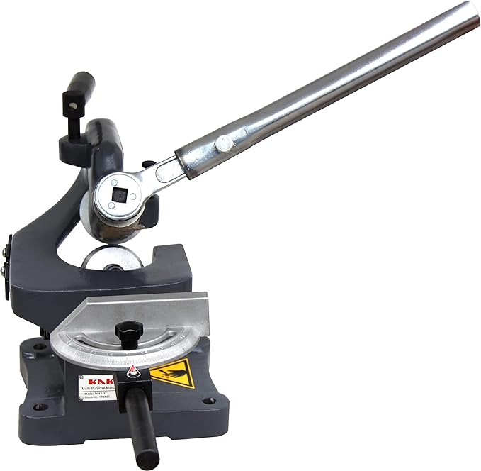 KAKA Industrial Throatless Sheet Metal Shear, 16-Gauge Manual Bench Cutter MMS-3 for Steel Plate, Fabrication and Hobby Workshops