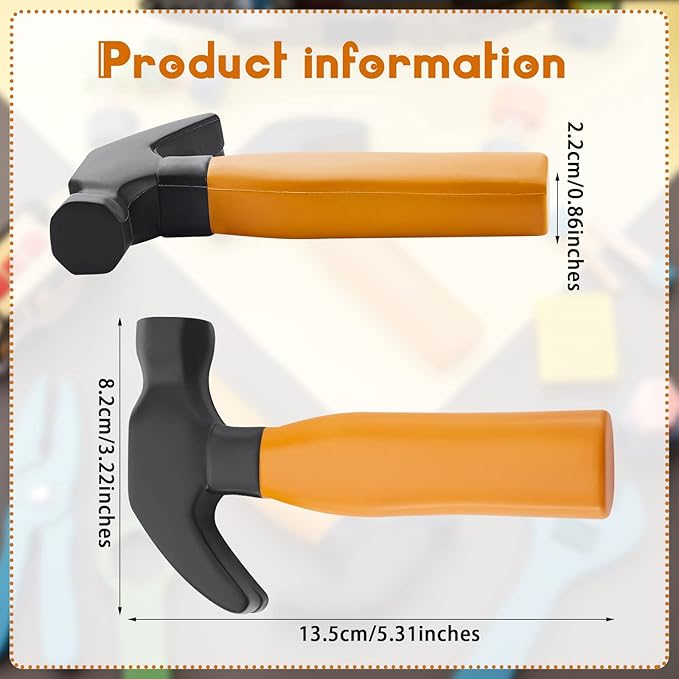 Zhanmai 2 Pcs Toy Foam Hammer, Simulation Hammers, Christmas Stocking Stuffers to Release Anxiety, Classroom Educational Toy for Teens and Toddlers (Black)