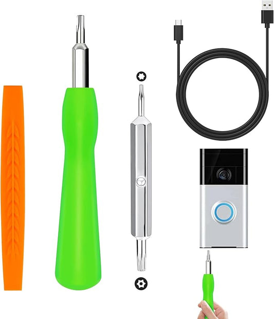 Ring Doorbell Screwdriver for ALL Models Ring Video Doorbell 4-in-1 Doorbell Maintenance Kit Green