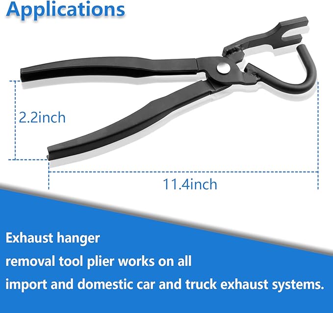 Exhaust Hanger Removal Tool,Rubber Bracket and Exhaust Hanger Separation Exhaust Pliers,Compatible with All Exhaust Rubber Hangers
