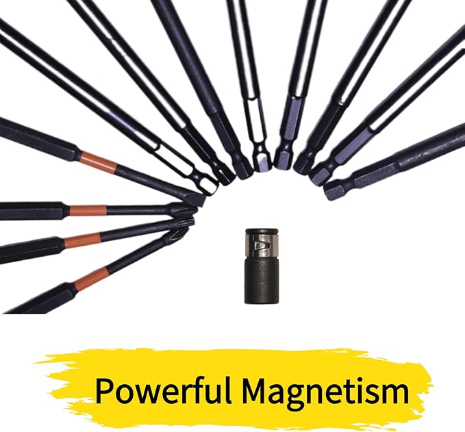 23 PCS Magnetic Nut Driver Set SAE & Metric, 6 Inch Extra Long Nut Driver Set for Impact Drill, Power Nut Setter, Extended Reach Nut Driver Bit Set 1/4"-9/16" 6-15mm PH1, PH2, SL5, T20