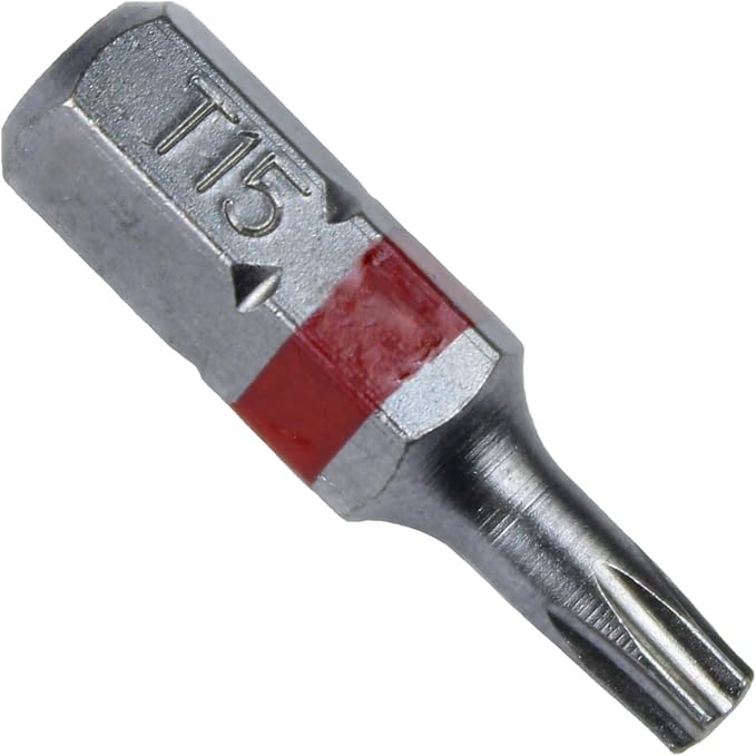 T15 (T-15) Torx/Star Driver Bit - Color Coded T15 x 1" Torx/Star Drive Bit for Screws and Fasteners Requiring T15 (T-15) Size Bits (10 PACK)