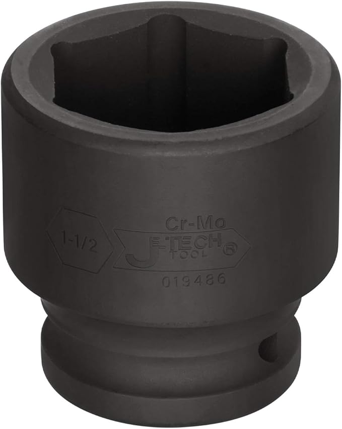 Jetech 3/4 Inch Drive 1-1/2 Inch Standard Impact Socket, Made with Chrome Molybdenum Alloy Steel, Heat Treated, 6-Point Design, SAE