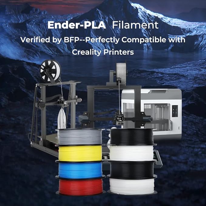 Creality 3D Printer Filament 1.75mm, Ender PLA Filament No-Tangling Smooth Printing Without Clogging No Warping, Fit Most FDM 3D Printers, 1kg Spool, Dimensional Accuracy +/- 0.02mm, Yellow