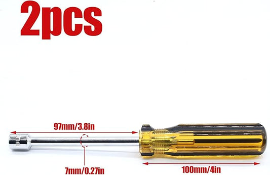 2Pcs 8mm Socket Wrench Screwdriver, Hexagon Nut Driver with Steel Cushion Grip for Easy Hand-Making and Repair Projects