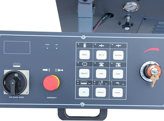 KAKA INDUSTRIAL Horizontal Band Saw, 18 inch x9.8 inch Swivel on both sides,Movable control panel, finger touch keys,Max. cutting 13 in at 90°,Metal Cutting Band Saw, 220V-60HZ-3PH BS-1810GC