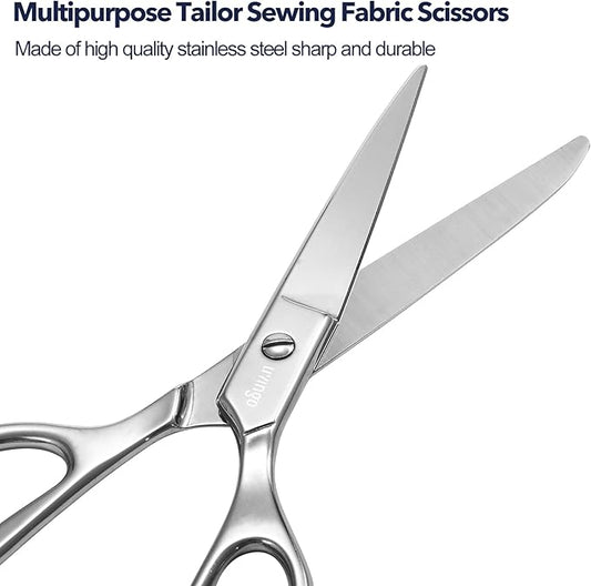LIVINGO Sharp Tailor Fabric Scissors - 7" Professional Forged Stainless Steel Heavy Duty Sewing Metal Shears All Purpose, Crafting Scissors for Dressmaking Denim Canvas Cloth Leather and Felt