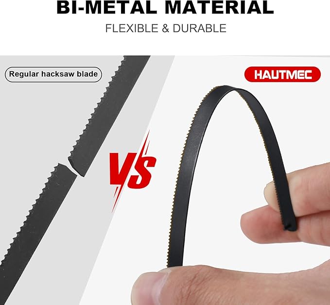 HAUTMEC 6-Inch Professional Bi-Metal HSS Blades 10 Pack, Mini Hacksaw Replacement Blades Set, 24 TPI High Speed Steel Grounded Teeth - HT0417