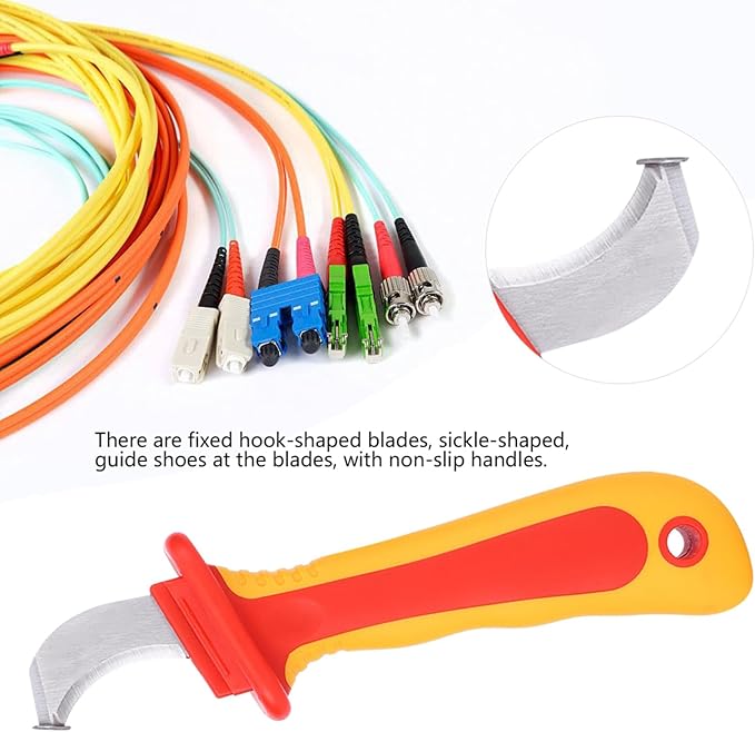 Cable Stripper, Electrician Knife, Insulation Knife for Cutting Insulation 1000V, 8.3IN Antislip Wire Skinning Knife, Cable Knife, Electrical Knife Antimagnetic IEC60900