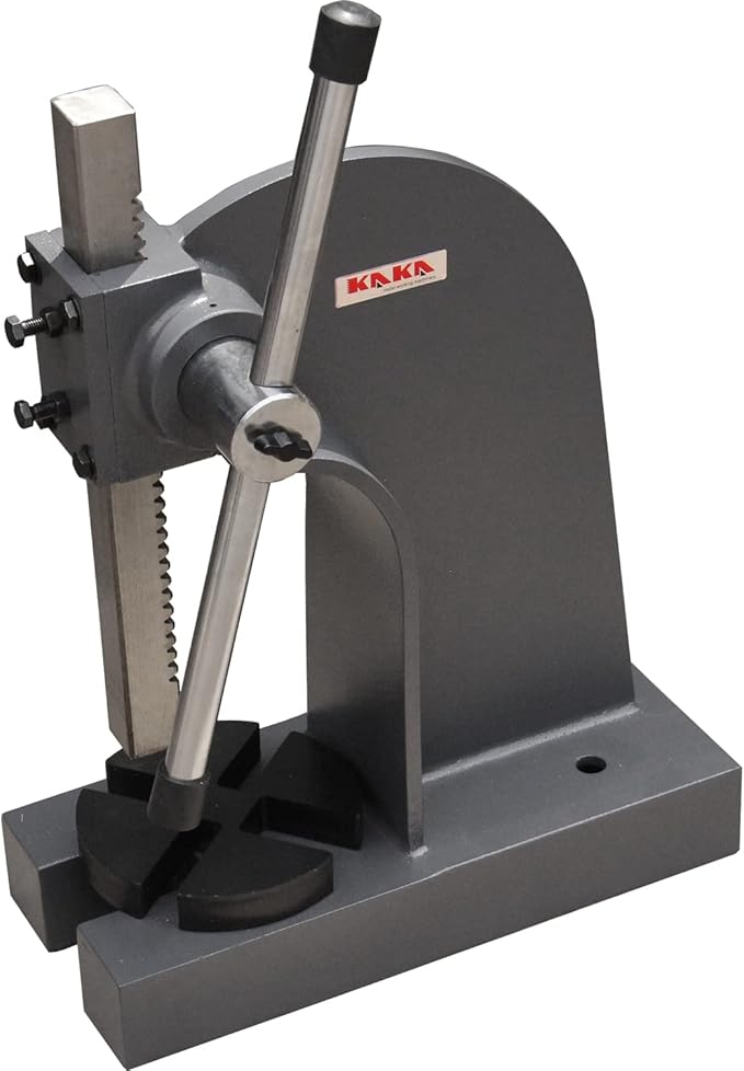KAKA INDUSTRIAL Arbor Press, 3-Ton Capacity Manual Arbor Press, 11-Inch Height with 4-Position Plate, Portable Hand Press for Bearing Installation, Metal Bending, and Industrial Workshops AP-3