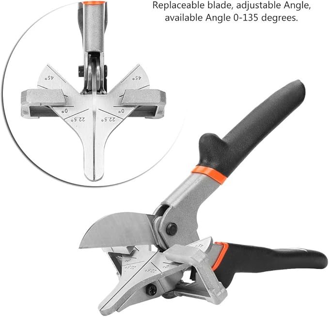 Angle Scissors Multi Angle Shear 0째-135째Adjustable Multi Purpose Cutter GT-W01 Trim Shear for Cutting Rubber Strip, Plastic Strip and Trunking