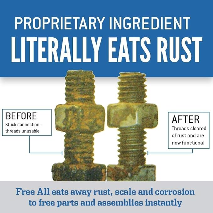 Free All Deep Penetrating Oil Rust Remover, Loosen Rusty Nuts & Bolts, Screws, Clamps, Pipes, 11 oz. Aerosol, 12 Pack