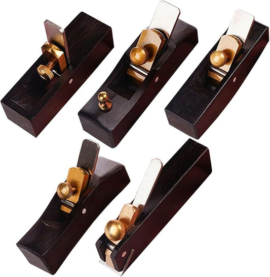 Mini Planer Ebony Hand Plane Tool With Polished Steel Blade For Burr-Free Wood-Finishing And DIY Carpentry, 8X2x2.2 Cm(Flat bottomed)