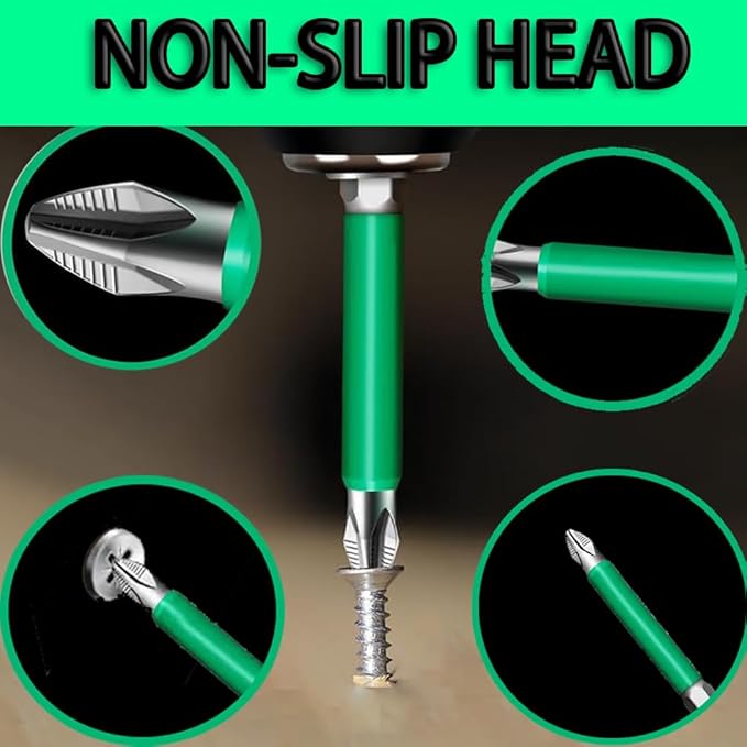 Drill Bit Set, Anti-Shock Design for Home DIY and Professional Use,Heavy-Duty Screwdriver Bits with Strong Durability(Sizes 6, 25-150mm)