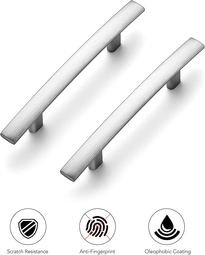 Ravinte 5-3/16 Inch Curved Cabinet Pulls Brushed Nickel Kitchen Arch Cupboard Handles Zinc Alloy Cabinet Pulls 5-3/16" Length,3" Hole Center | 25 Pack