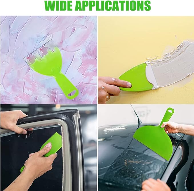 Utoolmart Putty Scraper 10" Plastic Flexible Putty Knives Spreader for Taping Drywall Wall Painting Green 3Pcs