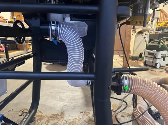 Dust Collection hose 1-1/2 in 횞 5 ft Clear Flexible PVC Fume Hose with Carbon Steel Wire for Dust Collector Table Saw Planer Woodworking, Lightweight and Puncture Resistant, with 4 Clamps