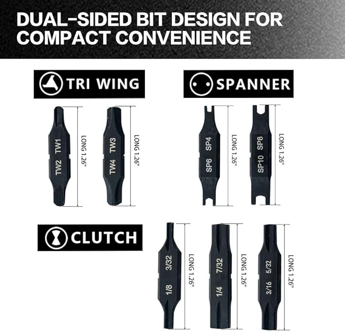 Security Bit Kit Set with Magnetic Extension Bit Holder for Leatherman, Replacement Double-Ended Flat Spanner Tri-Wing Clutch Screwdriver Bits for Leatherman Multi-Tool Accessories,8Pack