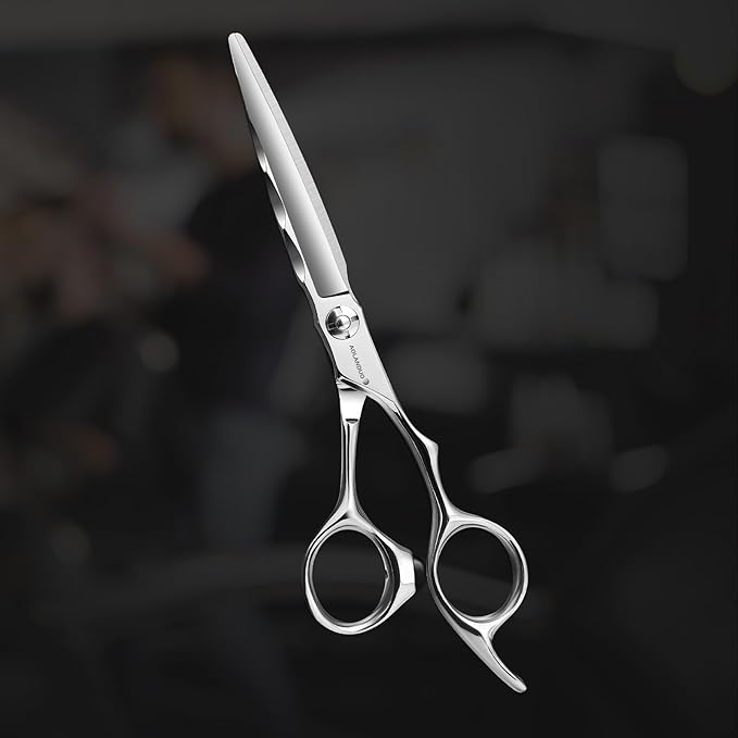 AOLANDUO 6" Professional Hair Shears ??Japanese VG10 Steel, Convex Edge with CNC-Wave Blade Design | Upgraded from Aichi 440C | Ergonomic Offset Handle for Barbers & Stylists