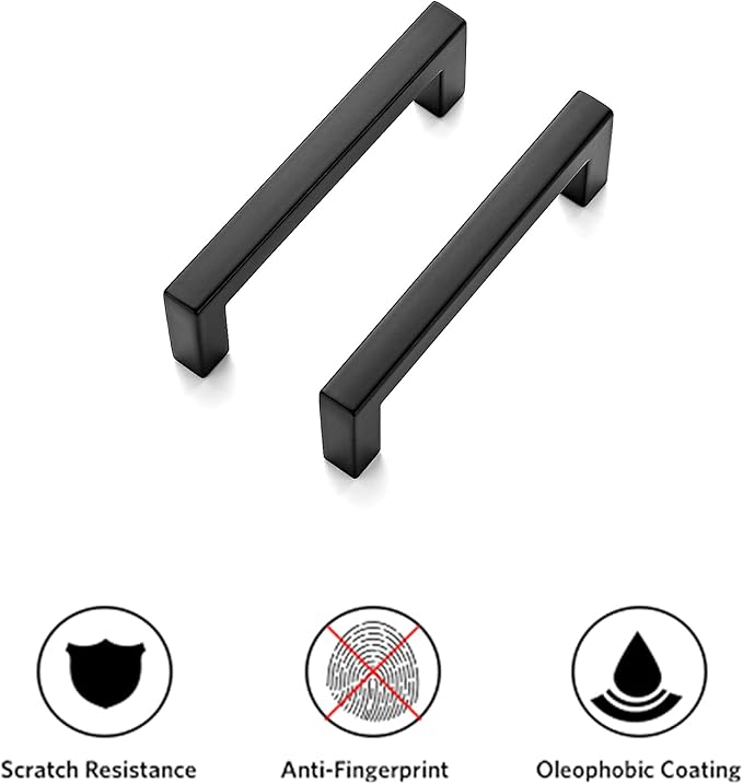 Ravinte 40 Pack Solid 3 Inch Center to Center Slim Square Bar Drawer Handles Kitchen Cabinet Handles Black Drawer Pulls Kitchen Cabinet Hardware Kitchen Handles Matte Black Cabinet Pulls